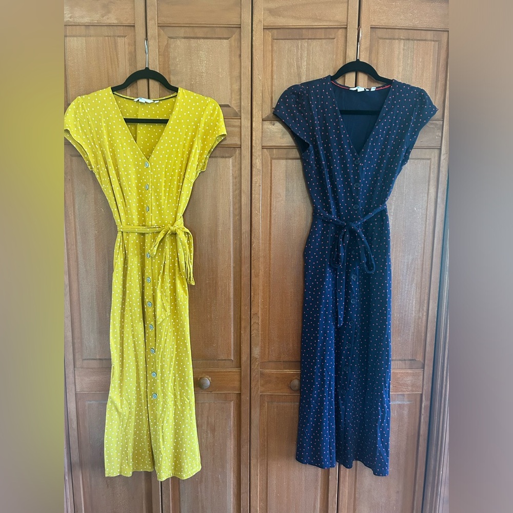 2 Boden Frances Jersey Midi Dresses 4R